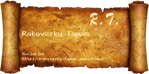 Rakovszky Tamás névjegykártya